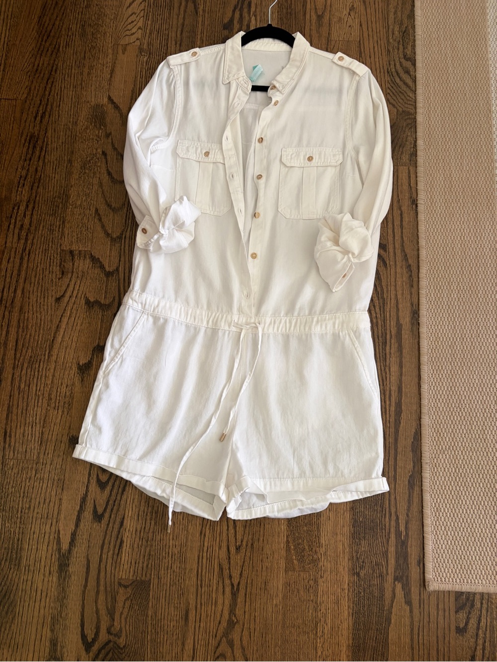 Melissa Odabash White Utility Romper Shorts